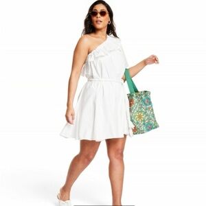 RHODE x Target Rope Tie One
Shoulder Mini Dress - White new